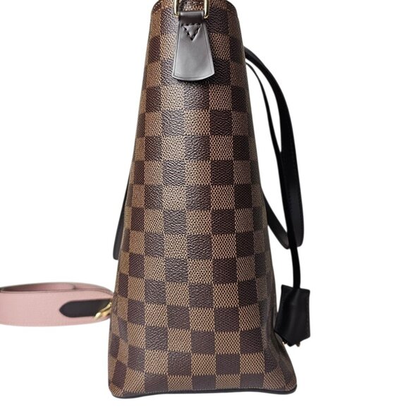 LOUIS VUITTON Damier Ebene Jersey Tote in Magnolia Shoulder Monogram Pink 2 Way - Picture 13 of 16
